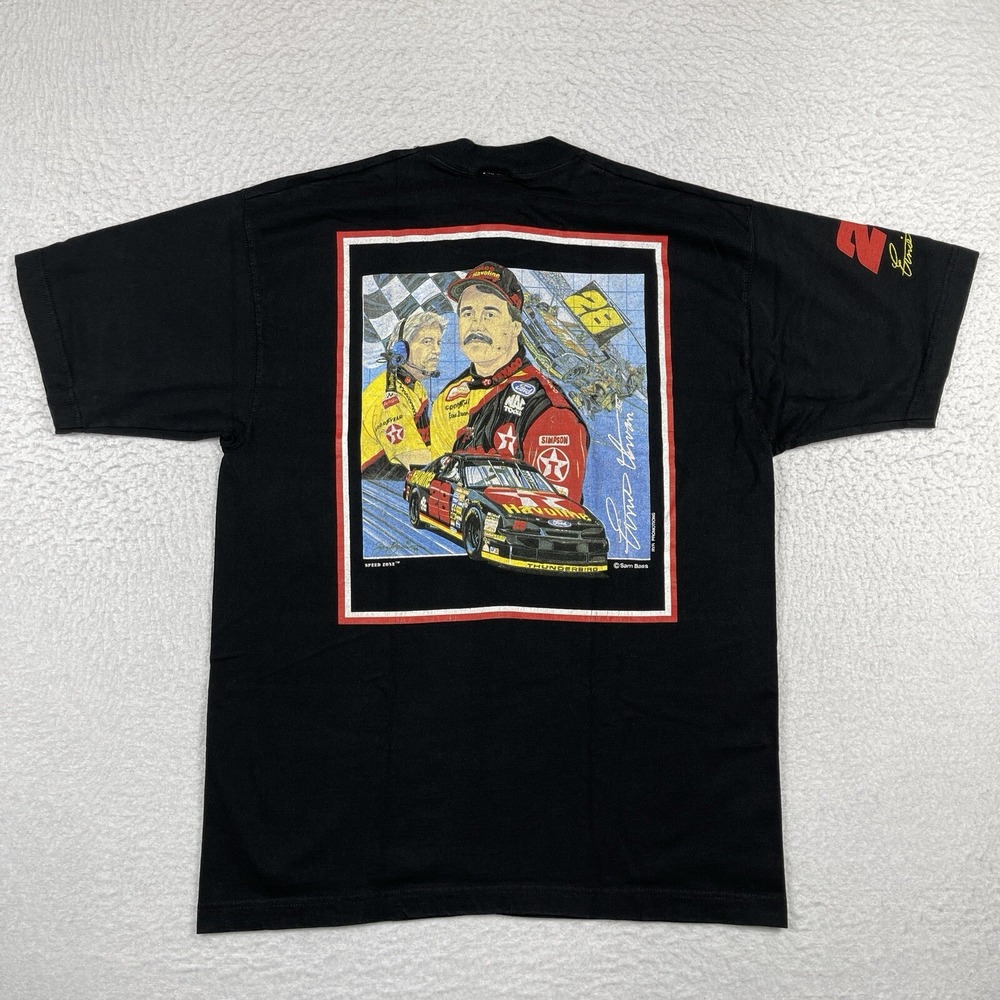 Vintage Nascar Shirt Mens Large Black Made In USA Stockcar Racing 28 Ernie Irvan